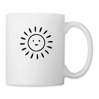 Sonne Zeichnung Natur Skizze schwarz - Tasse - Weiß - Rechts
