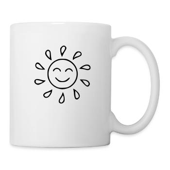 Sonne Zeichnung Natur Skizze schwarz - Tasse - Weiß - Rechts