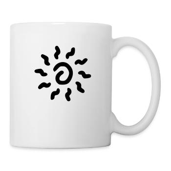 Sonne Zeichnung Natur Skizze schwarz - Tasse - Weiß - Rechts