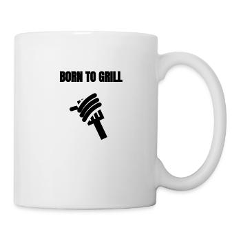 Zum Grillen geboren - Tasse - Weiß - Rechts