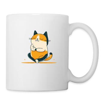 Meditierender Katzendruck - Bringen Sie Zen in Ihren Raum - Tasse - Weiß - Rechts