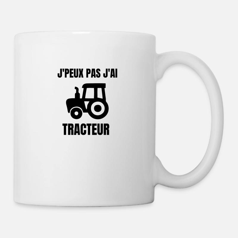 J’peux pas j’ai tracteur - Mug blanc - blanc
