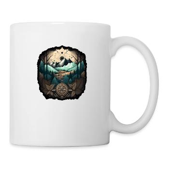 Berge und Kompass 4 - Tasse - Weiß - Rechts