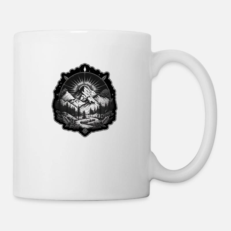 Berge und Kompass 5 - Tasse - Weiß