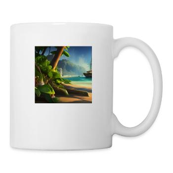 Boot und Palme - Tasse - Weiß - Rechts