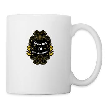 j peux pas j ai plus d électricité - Mug blanc - blanc - Droite
