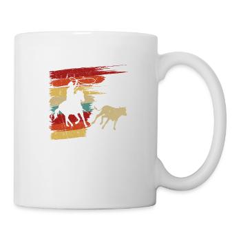 Calf Roping Rodeo Cowboy, Retro Breakaway Roping - Tasse - Weiß - Rechts