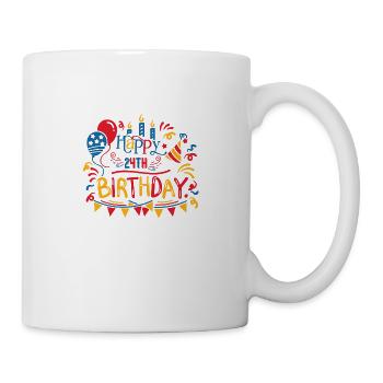 Alles Gute zum 24. Geburtstag Vierundzwanzigstes 24-jähriges Geschenk - Tasse - Weiß - Rechts