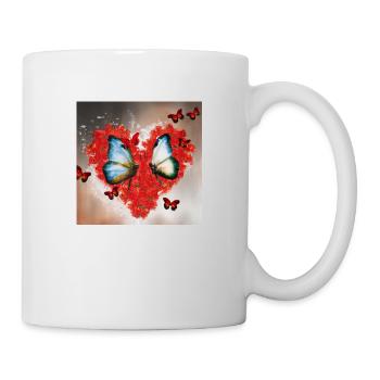 Schmetterlinge - Tasse - Weiß - Rechts