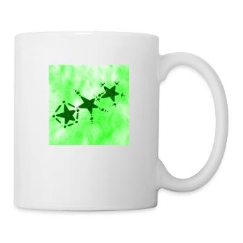 3 STERNE LÄCHELN GRÜN - Tasse - Weiß - Rechts