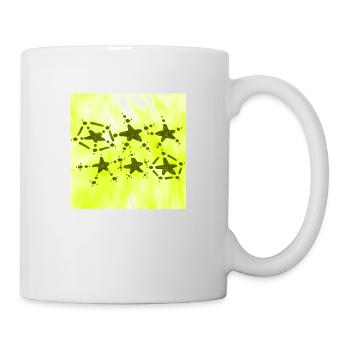 6 STERNE LÄCHELN GELB - Tasse - Weiß - Rechts