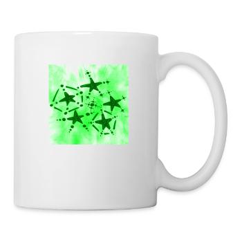 5 STERNE LÄCHELN GRÜN - Tasse - Weiß - Rechts