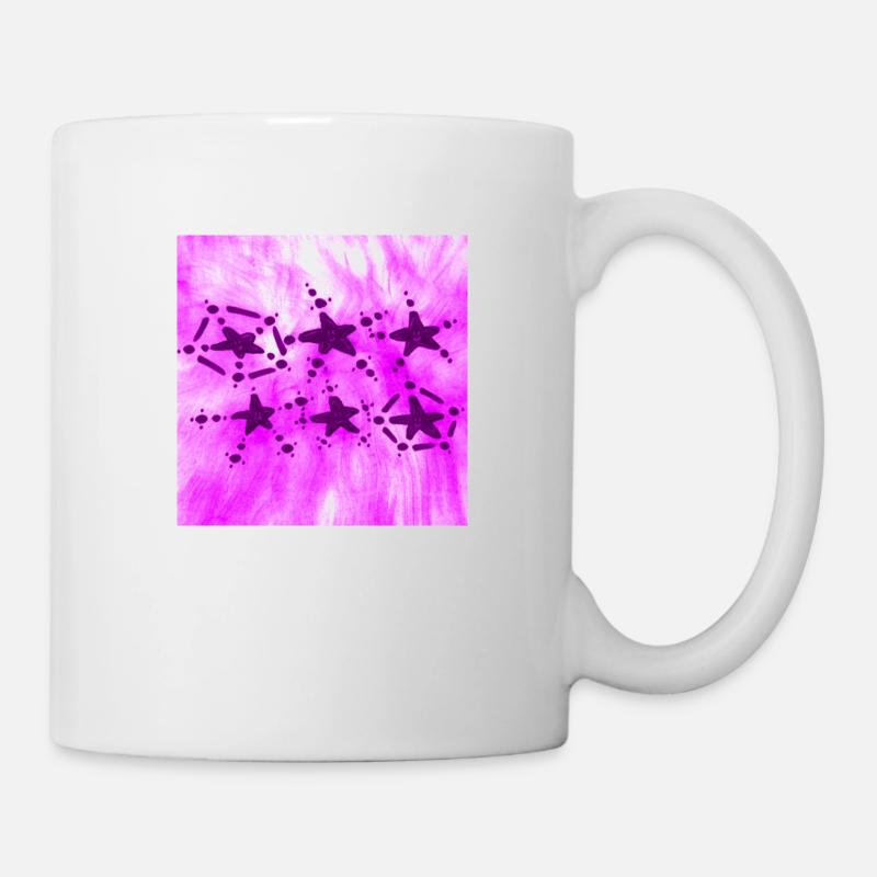 6 ÉTOILES SOURIANT VIOLET - Mug blanc - blanc