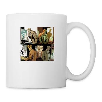 Comic picture of john constantine getting spied on - Tasse - Weiß - Rechts