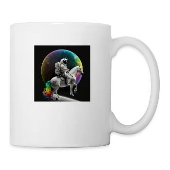 Astronaut riding a horse in space - Mug - white - Right