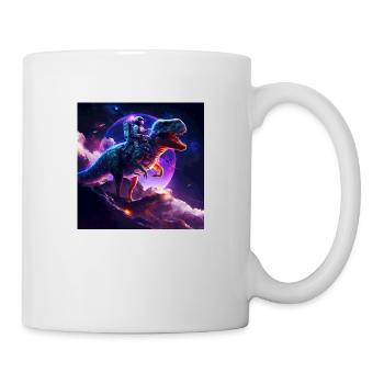 Celestial astronaut riding t rex - Mug - white - Right