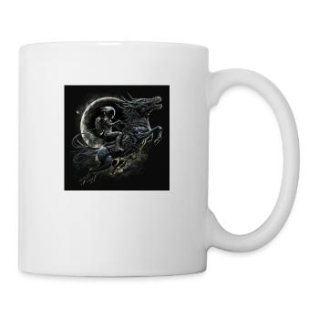 Black astronaut riding xenomorphic alien - Mug - white - Right