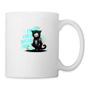 Cyber Cat Hacker Cat Trust is a Weakness - Tasse - Weiß - Rechts