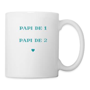 papi de 1 c'est bien mais de 2 c'est mieux - Mug blanc - blanc - Droite