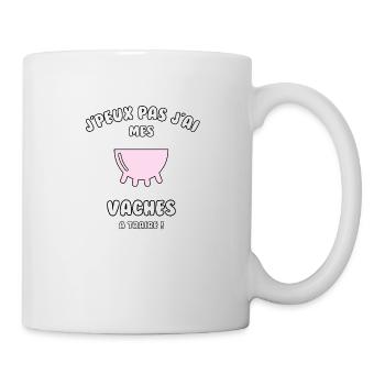 J’peux pas j’ai mes vaches à traire - Mug blanc - blanc - Droite