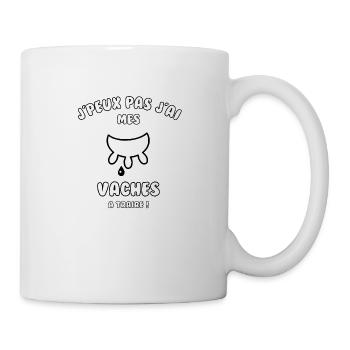 J’peux pas j’ai mes vaches à traire - Mug blanc - blanc - Droite
