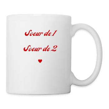sœur de 1 c'est bien mais de 2 c'est mieux - Mug blanc - blanc - Droite