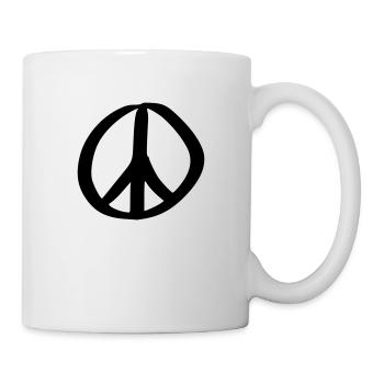 Signe de la Paix Dessin de la Paix Croquis noir - Mug blanc - blanc - Droite
