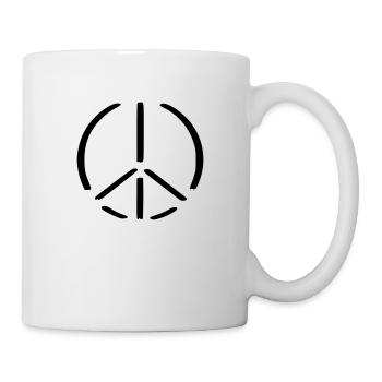 Signe de la Paix Dessin de la Paix Croquis noir - Mug blanc - blanc - Droite