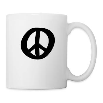 Signe de la Paix Dessin de la Paix Croquis noir - Mug blanc - blanc - Droite