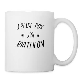 j'peux pas j'ai biathlon - Mug blanc - blanc - Droite