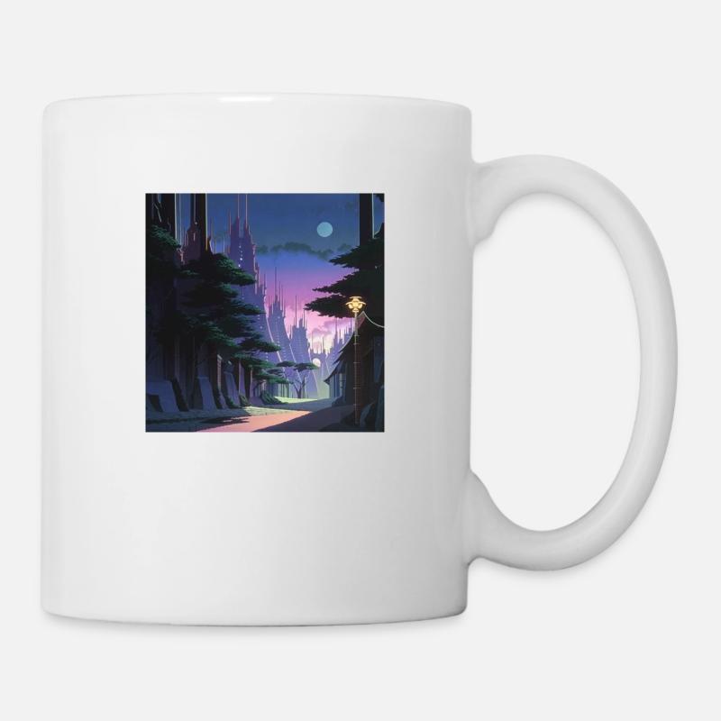 Lever de soleil dans la forêt - Mug blanc - blanc