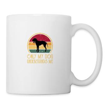 Griffon Bleu De Gascogne Chien Silhouette Rétro Soleil - Mug blanc - blanc - Droite