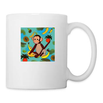 Fruchtrausch Affe - Tasse - Weiß - Rechts