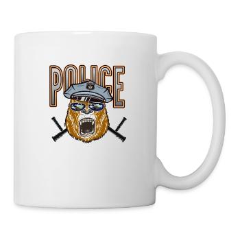 Gorilla Police mit coole Brillen - Tasse - Weiß - Rechts