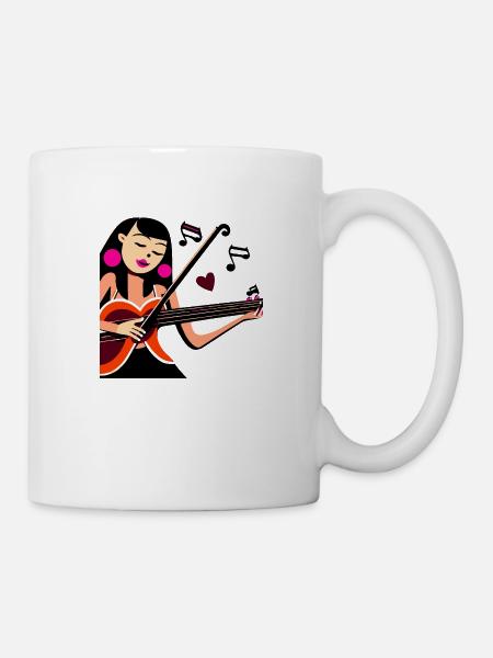 Musik Mädchen - Tasse - Weiß
