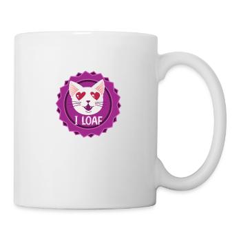 Valentine Heart-Eyed Cat - I Loaf U - Mug - white - Right