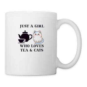 Tea cat funny gift idea sweet cute - Mug - white - Right