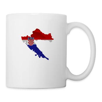 Croatia flag in the shape of the country - Mug - white - Right