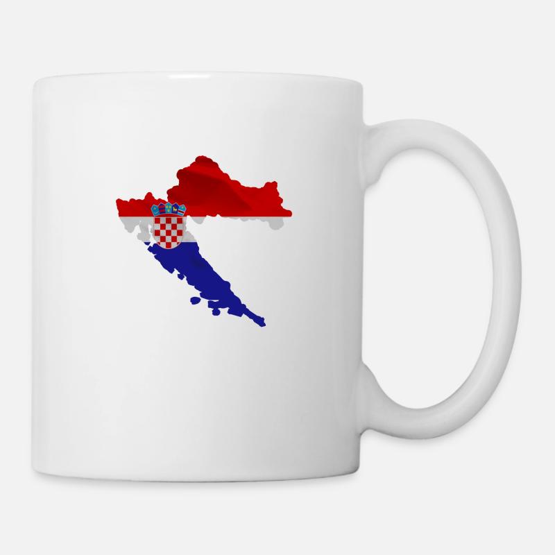 Drapeau croate en forme de pays - Mug blanc - blanc