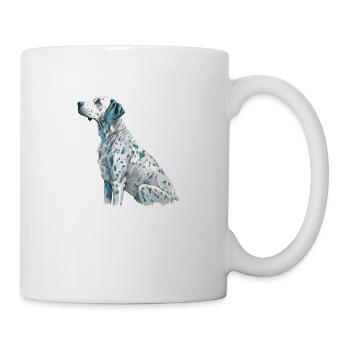 Nette dalmatinische Hunderasse Kopf Cartoon Illustration - Tasse - Weiß - Rechts