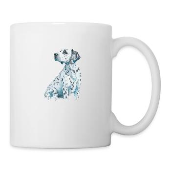 Nette dalmatinische Hunderasse Kopf Cartoon Illustration - Tasse - Weiß - Rechts