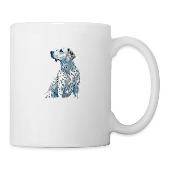 Nette dalmatinische Hunderasse Kopf Cartoon Illustration - Tasse - Weiß - Rechts