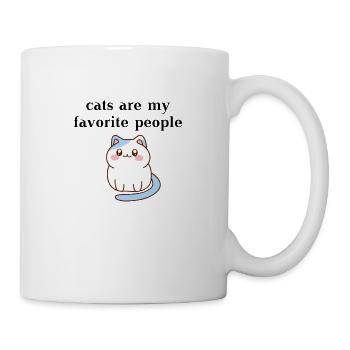Les chats sont mes personnes préférées Idée cadeau chat mignon - Mug blanc - blanc - Droite