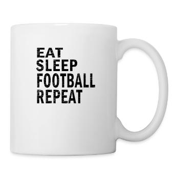 Eat sleep football repeat for football lovers - Mug - white - Right