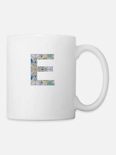 Buchstabe E im Mandala - Tasse - Weiß