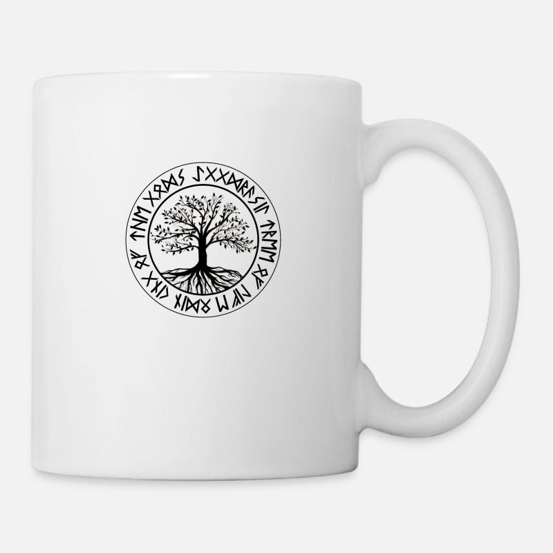Yggdrasil Baum des Lebens Wikinger Nordisch - Tasse - Weiß