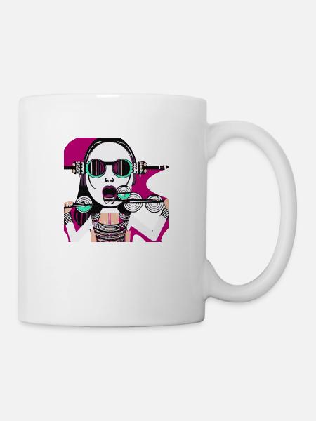 Musik Mädchen - Tasse - Weiß