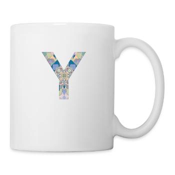 Buchstabe Y im Mandala - Tasse - Weiß - Rechts