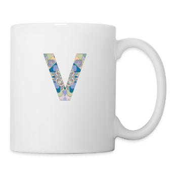 Letter V in mandala - Mug - white - Right