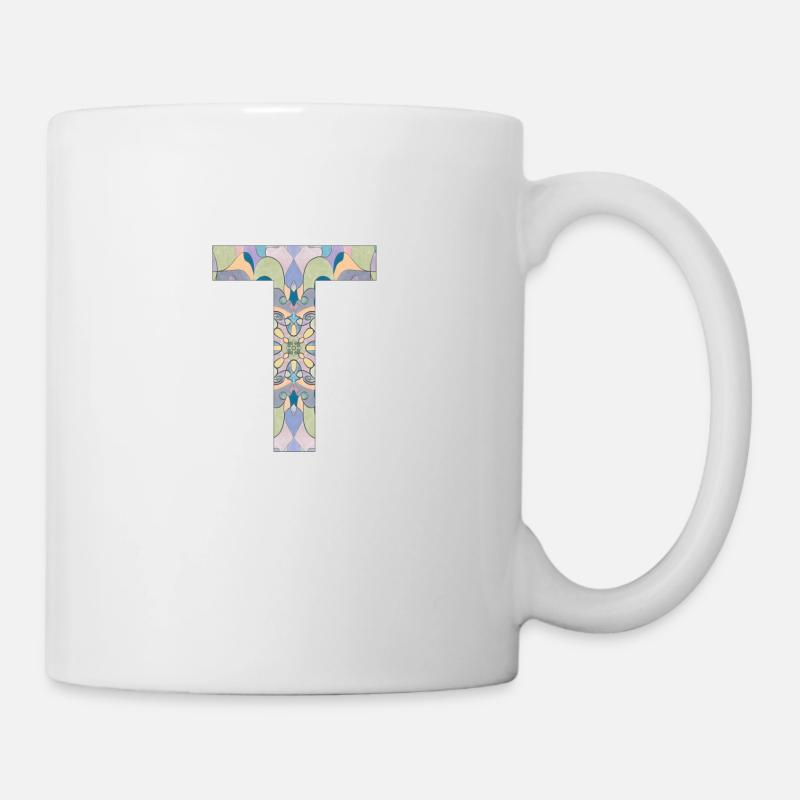 Lettre T en mandala - Mug blanc - blanc